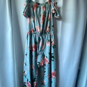 Floral roper shorts with skirt